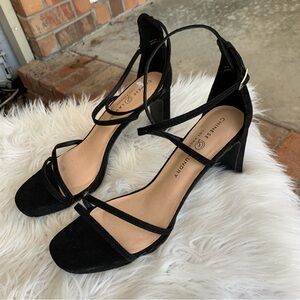 Chinese Laundry Black Strappy Heels Size 9